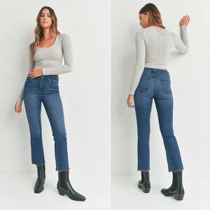 Just Black Denim The Cropped Demi Flare Size 28